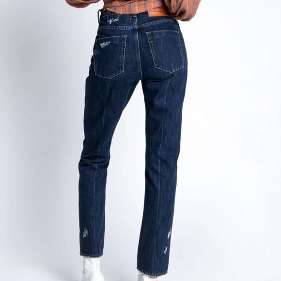 One Teaspoon Dark Blue Straight Leg High Waist Jeans(Size 26) - Picture 3 of 15